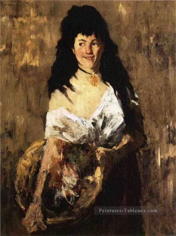 Femme avec un panier William Merritt Chase Peintures à l'huile